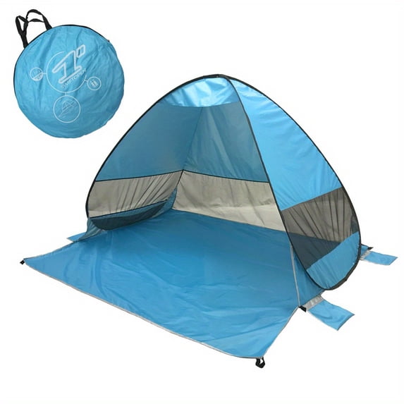 Quick Setup, Ultralight 3-Person Beach Tent: UV50+ Safe, Water-Resistant, Portable Shelter