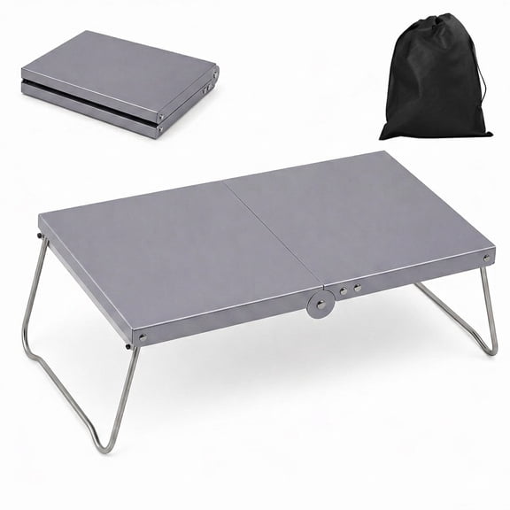 Ultralight Portable Camping Table - Folding Aluminum Alloy Mini Side Table - Compact & Durable Outdoor Table for Picnic, BBQ, Hiking, Fishing, and Backpacking - Carrying Bag Included