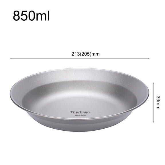 Ultralight Portable for Camping Tableware Plate Bowl Dish and Cookware for Hiking Backpacking Fishing with, Scratch Resistant Material and Mesh Bag (850ml)