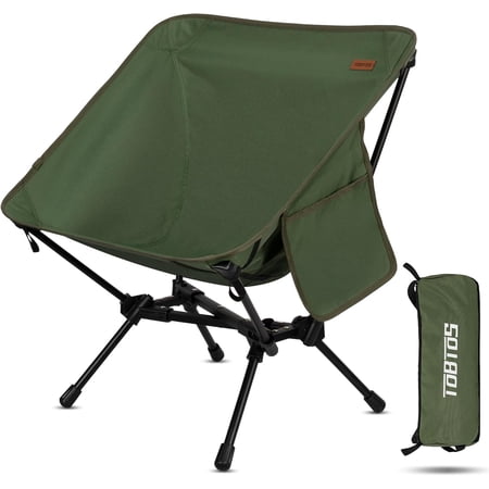 Ultralight Portable Folding Camping Chair, 330 Lb Capacity, Compact Backpacking Chair with Carry Bag
