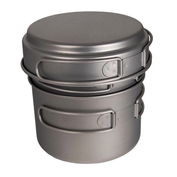 Ultralight Pure Ti Camping Cookware Set Pot Frying Pan Cup For Backpacking