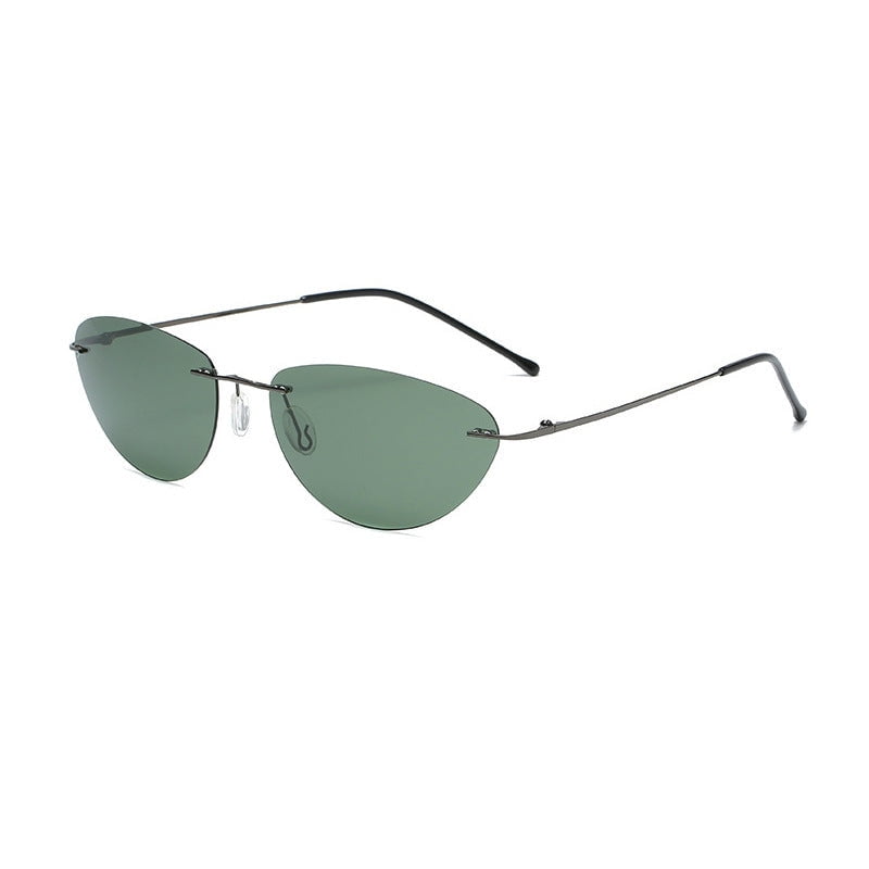 Ultralight Rimless Sunglasses for Men, Alloy Frame TAC Lens, UV400 Protection, Oval Casual Driving Shades, Perfect for Travel, Fishing, and Outdoor Activities