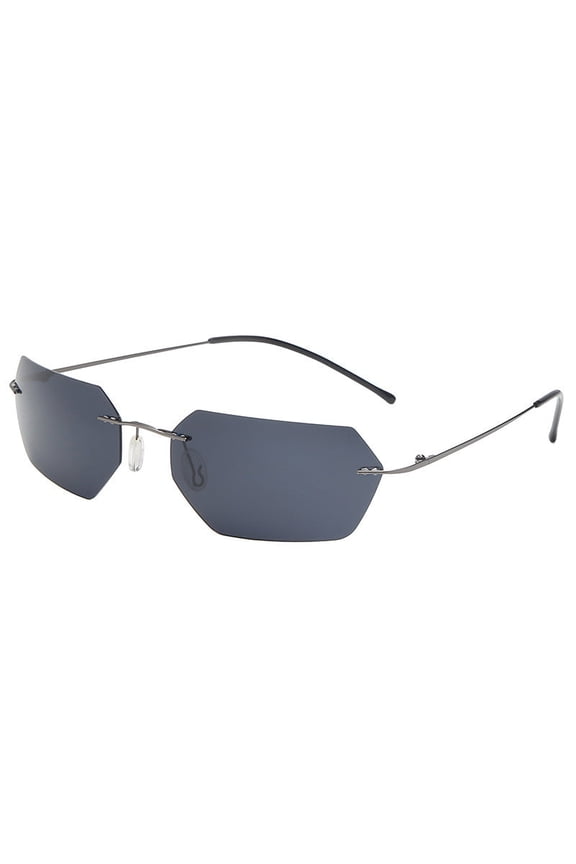 Ultralight Rimless Sunglasses for Men, Alloy Frame TAC Lens, UV400 Protection, Oval Casual Driving Shades, Perfect for Travel, Fishing, and Outdoor Activities