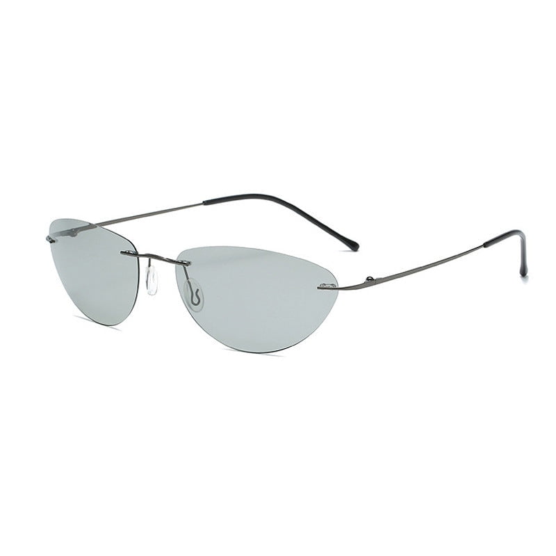 Ultralight Rimless Sunglasses for Men, Alloy Frame TAC Lens, UV400 Protection, Oval Casual Driving Shades, Perfect for Travel, Fishing, and Outdoor Activities