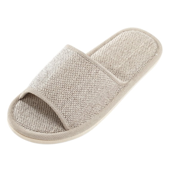 Ultralight Soft Indoor Open Toe Cotton linen Slippers Absorb Sweat Cloth Bottom House Slippers