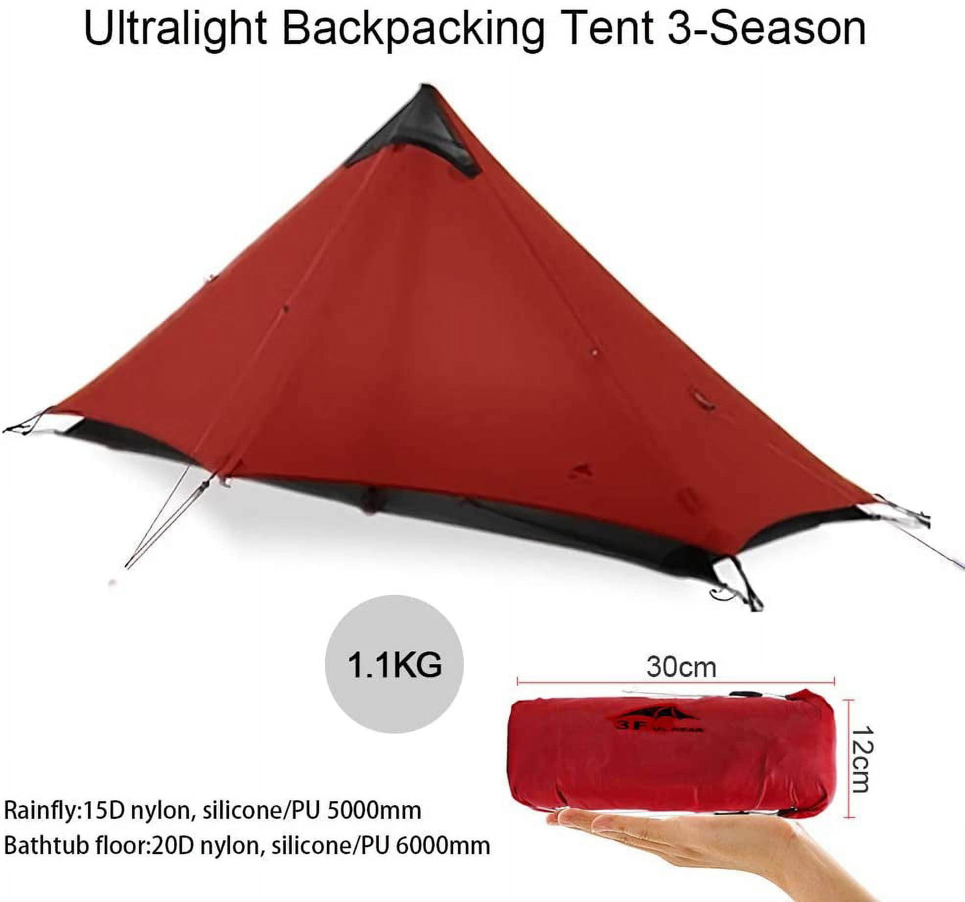 Ultralight Tent 3Season Backpacking Tent for 1Person or 2Person