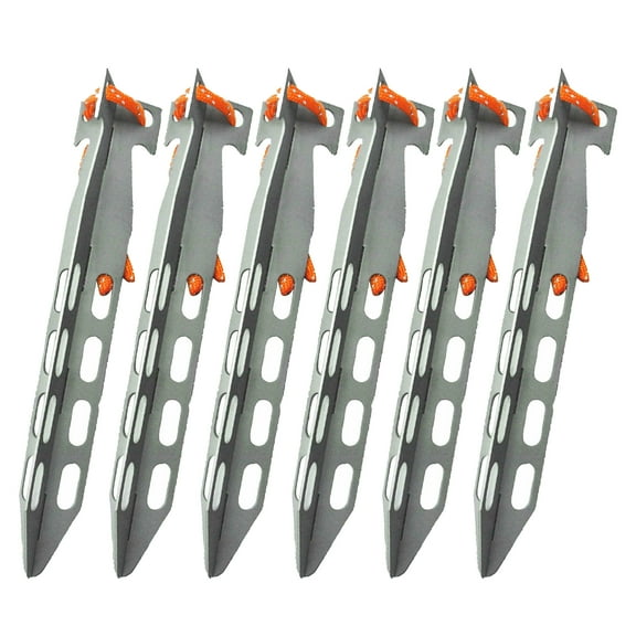 Ultralight Titanium Tent Stakes Trigonometric V-Shape 6Packs Windproof Tent Pegs for Camping Outdoor