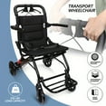 thumbnail image 1 of Ultralight Transport Wheelchair (Only 15 Lbs), Folding Portable Wheelchair with Handbrake, Airplane Travel Trolley for Elderly, Adult Wheelchair with Bag (With Telescopic Handle), 1 of 6