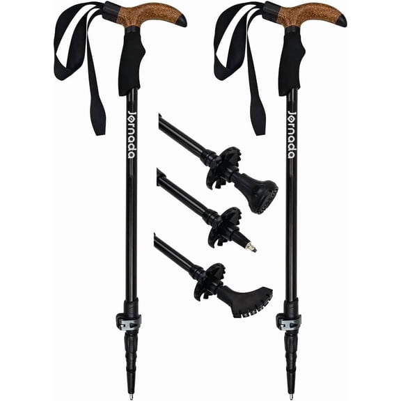 Ultralight Trekking Pole – Quick-Lock Anti-Shock Hiking Stick, Adjustable for Hiking & Backpacking – Cork Grip & Tungsten Tips (Aluminum Alloy, Collapsible)