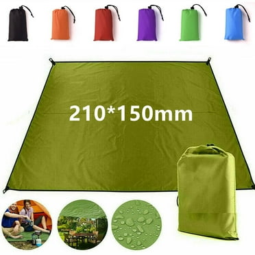 Ultralight Waterproof Camping Tarp Weekend Trips Outdoor Camping Awning Tourist Beach Sun Shelter 6 Tie Points Camping Supplies Black 150X210Cm Fangkenuo
