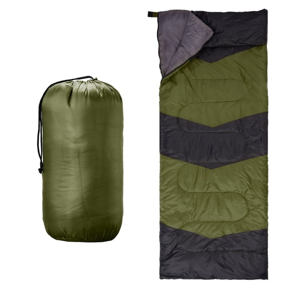 Ultralight Waterproof Sleeping Bag in Green for Backpacking and Hiking