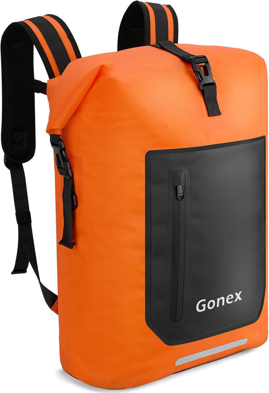 Ultralight Waterproof TPU Backpack, 35L Roll Top Dry Bag with Comfortable Padded Back Panel for Kayaking Boating Camping Fishing Travel,Orange