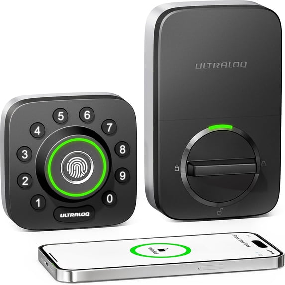Ultraloq U-Bolt Pro Smart Lock | 6-in-1 Keyless Entry Door Lock with Bluetooth, Fingerprint ID & Keypad | Front Door Smart Deadbolt