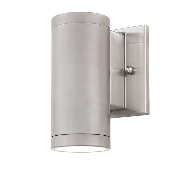 ULTRALUX LED 8" LED Modern Wall Sconce Outdoor Light Fixture - 15W, 3000K LED Exterior Lights for House and Office (Brushed Nickel)