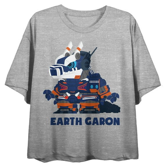 Ultraman Earth Garon Women's Heather Gray Crop Tee-Small