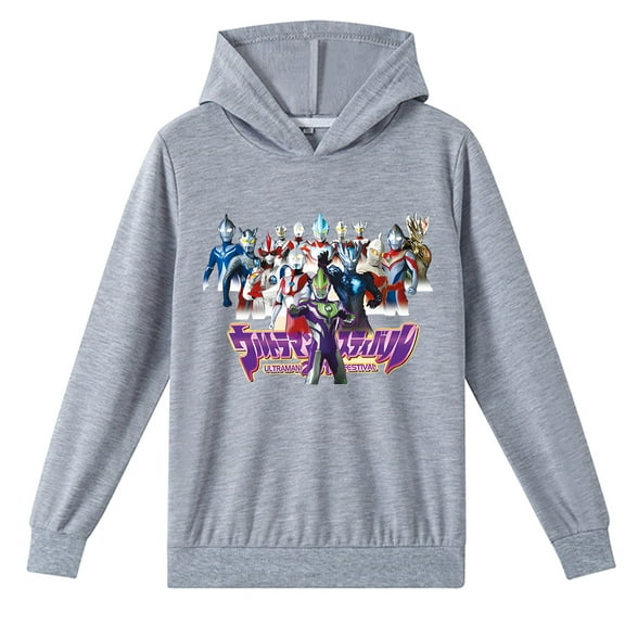 Ultraman Hoodie Children's Long Sleeve Pullover Boys Girls Cartoon Sweatshirt with a Hood