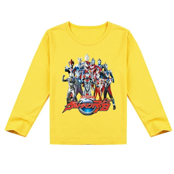 Ultraman Kids' Long Sleeve T-shirt, Breathable Fabric and Adorable Print, Autumn Staple for Boys and Girls