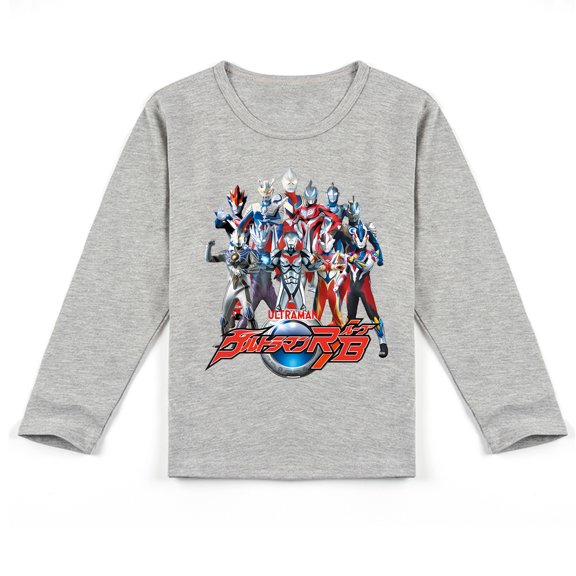 Ultraman Kids' Long Sleeve T-shirt, Breathable Fabric and Adorable Print, Autumn Staple for Boys and Girls