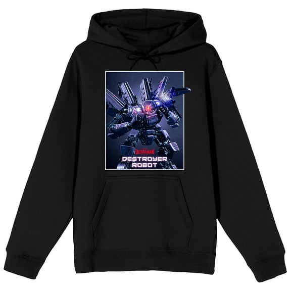 Ultraman Rising Destroyer Robot Long Sleeve Black Adult Hooded Sweatshirt-3XL