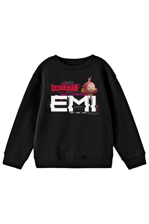 Ultraman Rising Emi Youth Black Crew Neck Long Sleeve Sweatshirt
-Large