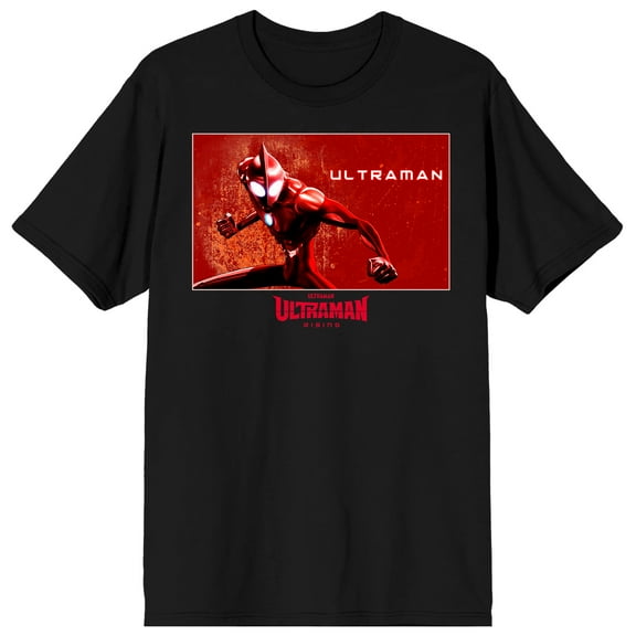 Ultraman Rising Ken Sato Hero Pose Crew Neck Short Sleeve Men's Black T-shirt-Medium