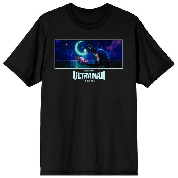 Ultraman Rising Ultraman & Newborn Kaiju Monster Crew Neck Short Sleeve Men's Black T-shirt-3XL