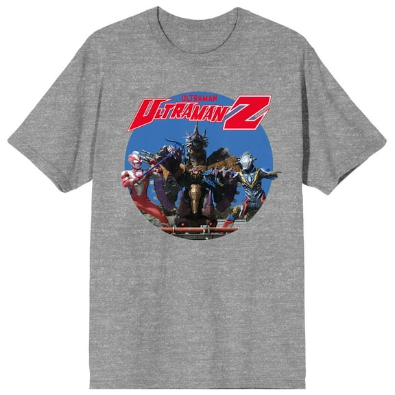 Ultraman Z Superheroes Group Short Crew Neck Short Sleeve Gray Heather Women's T-shirt-Small