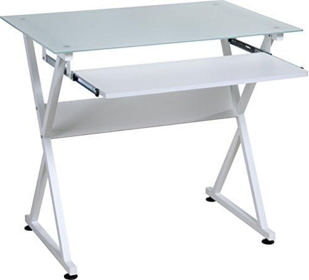 Ultramodern Glass Computer Desk White