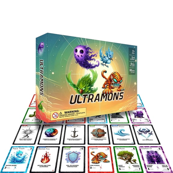 Ultramons Lite Monster Battle Card Game for Adults, Kids & Teens | 2-4 Players | Strategy Card Game for Family Game Night | Birthday Gift for Boys & Girls
