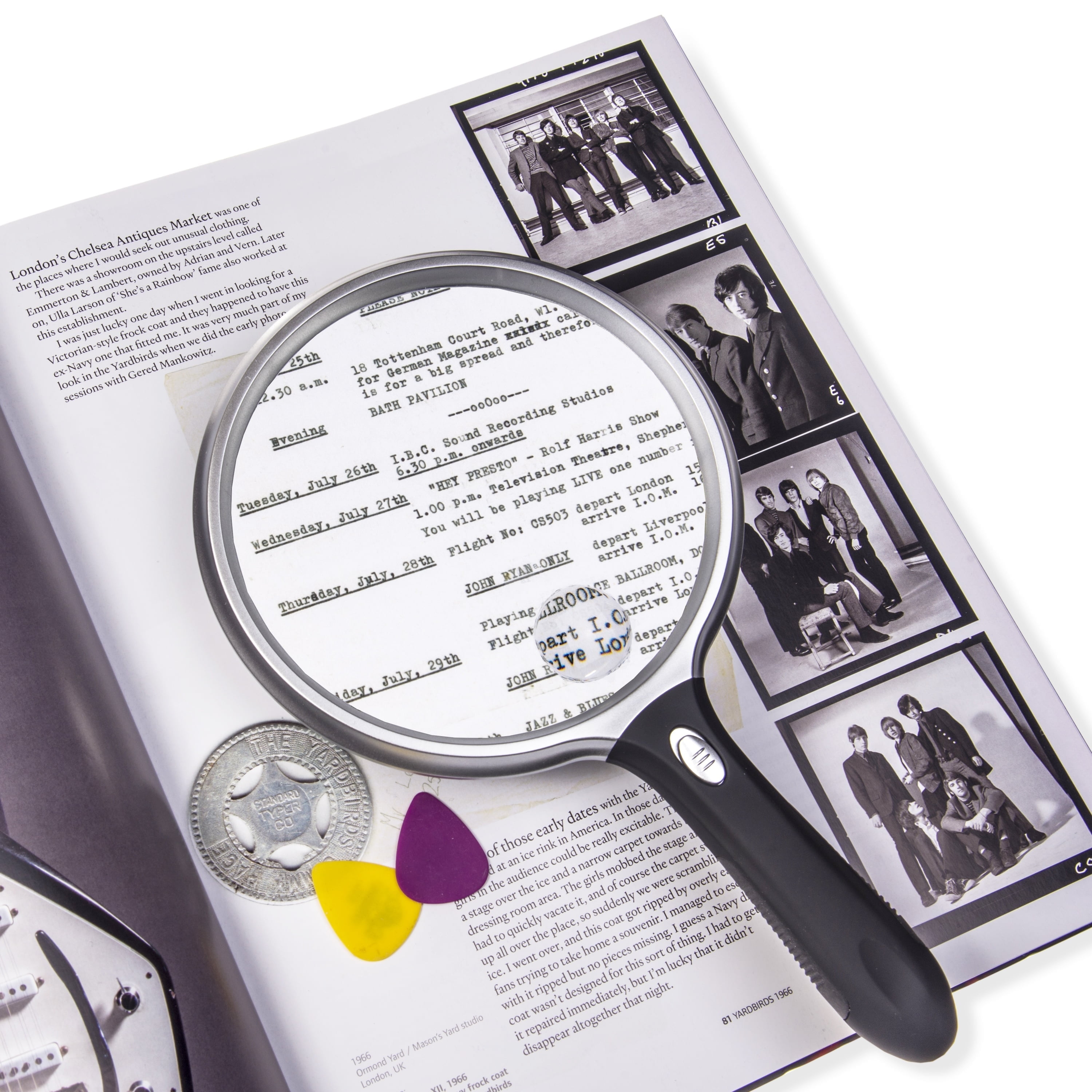 Carson HandHeld LED Lighted 1.5x Oversized Magnifier with 4.5x Spot Lens Great for Reading, Crafts, and Hobbies
