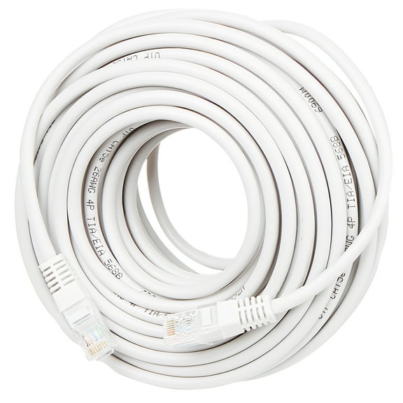 UltraPoE 60FT Cat6 Ethernet Cable 2 Pack RJ45 Network Cord Internet UTP LAN Cable White