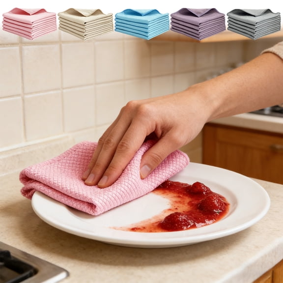 Ultras-fine Microfiber Weave Cleaning Cloth, 30x30cm Super Soft & Highly Absorbent, Quick-Dry for Kitchen, Car, Furniture - 1 Piece in Pink