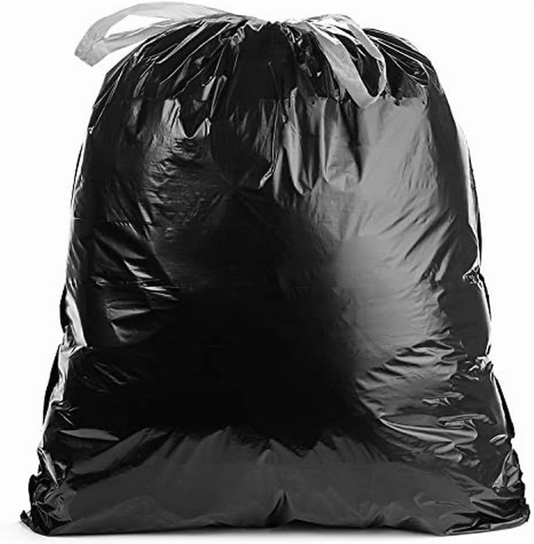 Ultrasac 18 Gallon 1.1 MIL Black Drawstring Trash Bags - 25" x 33" - Pack of 100- For Home, Kitchen, Food Services, & Commercial