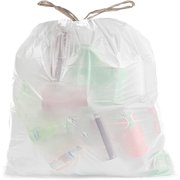 Ultrasac 8 Gallon 0.9 MIL White Drawstring Garbage Trash Bags - 20" x 29" - Pack of 45 - For Bathroom, Bedroom, Office, Kitchen