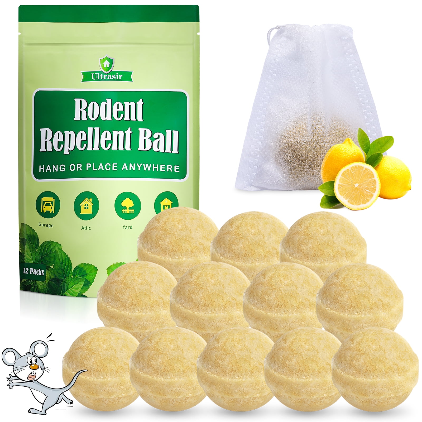 Ultrasir Rodent Peppermint Repellent Balls, 12 Pack - Walmart.com