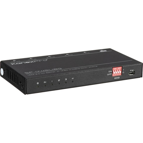 KanexPro UltraSlim 4K HDMI 1X4 Splitter with 4:4:4 Color Space and 18 Gbps High-Bandwidth