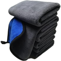 Ultrasoft, Large, Thick and Quick Drying Car Microfiber Cleaning Towel 800GSM Polishing Waxing Auto Detailing Towel Cloth (6pack,16 x 16inches) (Grey-Yellow)