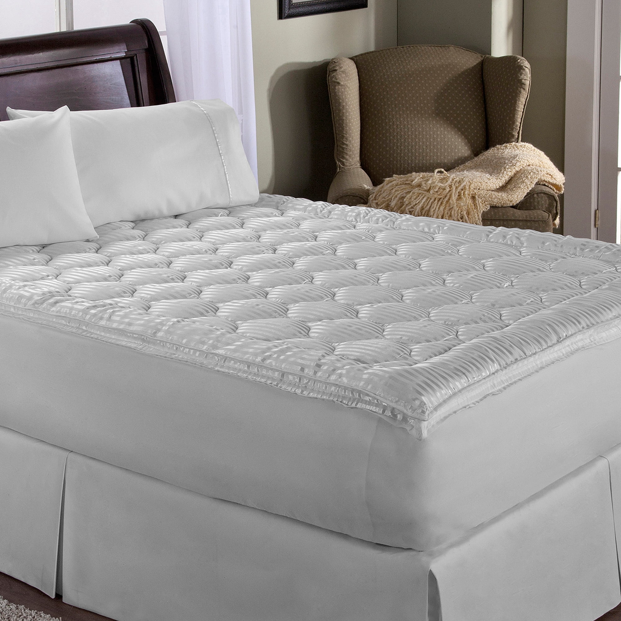 "Ultrasoft Luxury Stripe Mattress Enhancer"