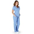thumbnail image 1 of Ultrasoft Scrubs Womens Premium Junior Fit Adult Female Scrub Sets Ceil Blue 2XL, 1 of 11