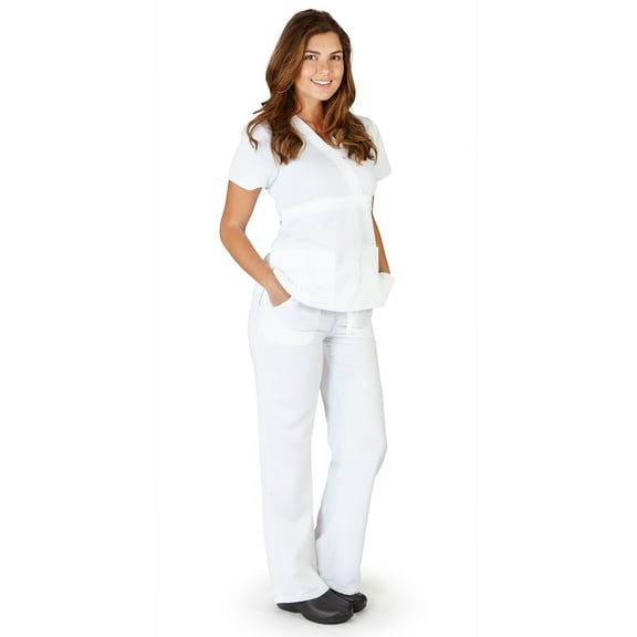 Ultrasoft Scrubs Womens Premium Junior Fit Adult Female Scrub Sets White XL