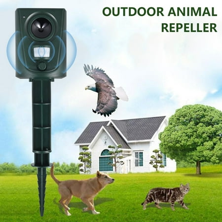Ultrasonic Animal Outdoor Motion Detector Flashing Light Dog Cat Squirrel Raccoon Skunk Rat Mole Deer Rabbit