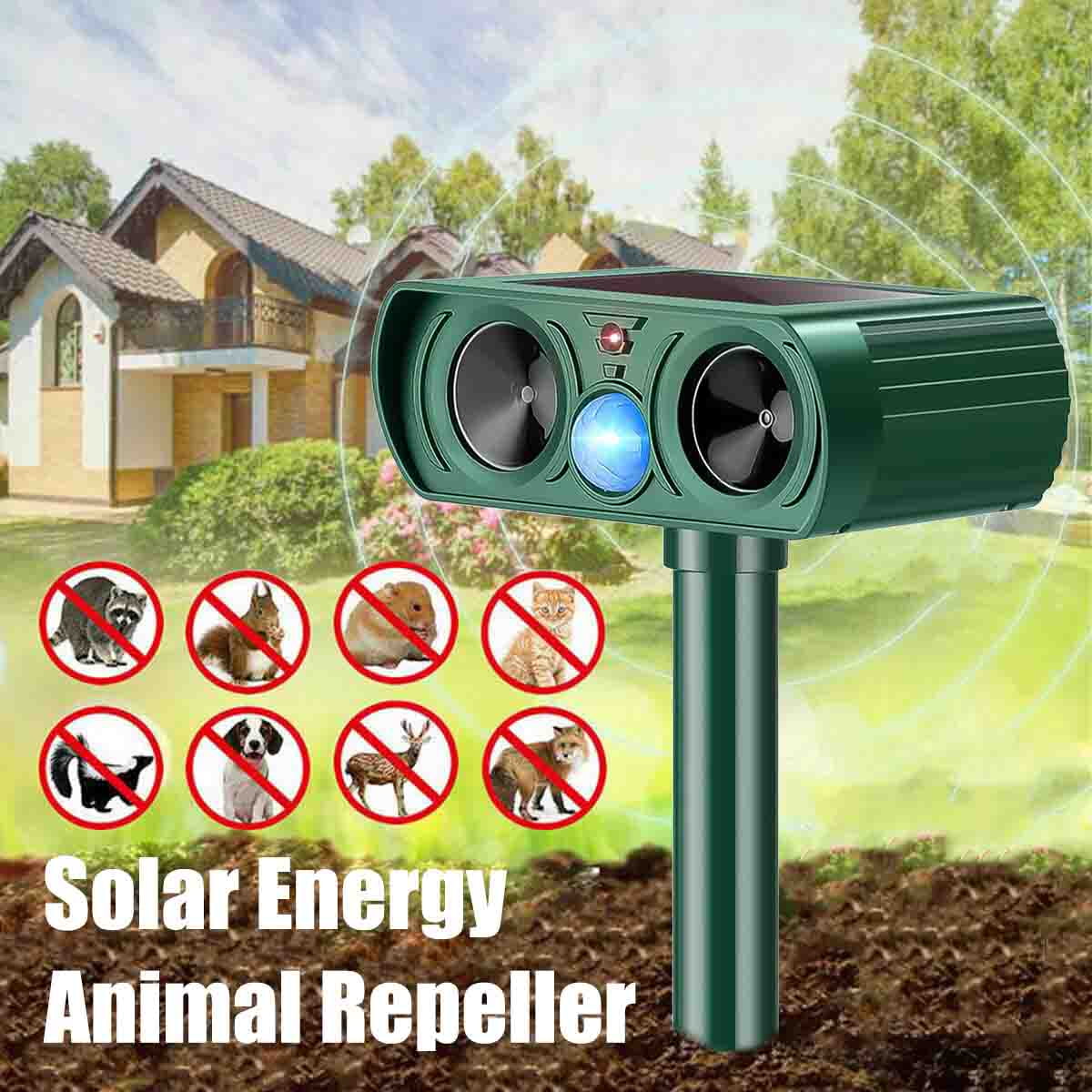 Ultrasonic Animal Repellent,Solar Repellent Ultrasonic Outdoor Motion
