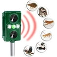 thumbnail image 1 of Ultrasonic Waterproof Outdoor Solar Animal Repeller with Motion Activated Flashing LED Light, 1 of 8