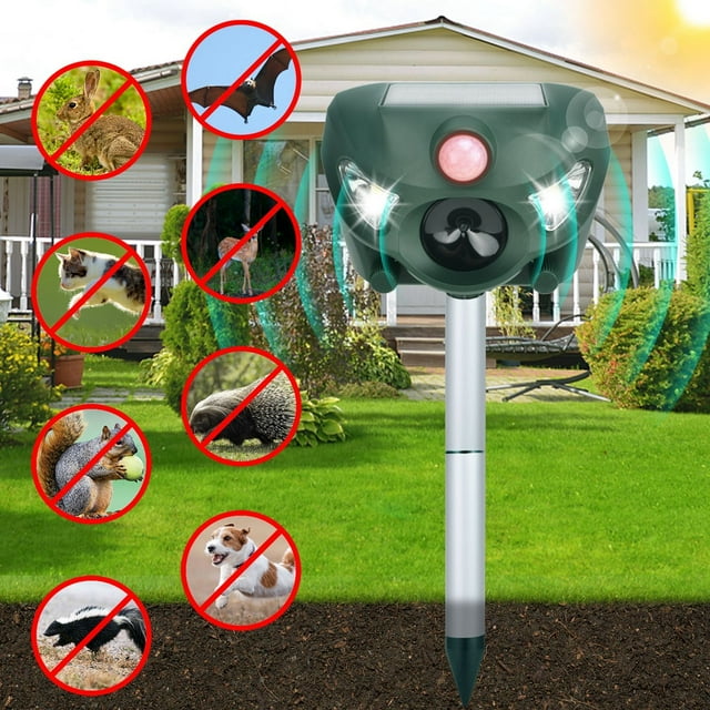 Ultrasonic Animal Repeller,Outdoor Weatherproof Solar Powered Rodent