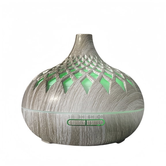 Ultrasonic Aroma Humidifier, Silver Hollow Wood Grain Essential Oil Diffuser, Colorful Led Night Light Diffuser, Silent Desktop Mist Maker for Office Desk, Home Bedroom, Yoga Room Indoor Use