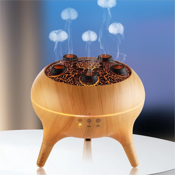 Ultrasonic Aromatherapy Diffuser with Sound Pickup, 250ML Capacity, Remote Control, 7 Color LED Lights, Wood Finish for Home Office Bedroom