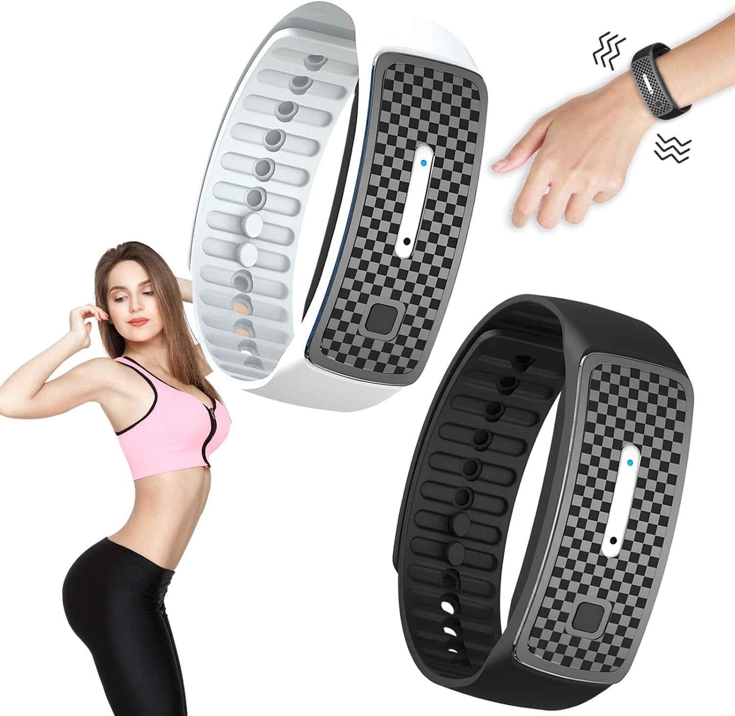SOOHI Ultrasonic Bracelets, Titanium Wristband, Ultrasonic Fat Blasting and Detoxing Wristband Suitable for Men and Women (2PC)