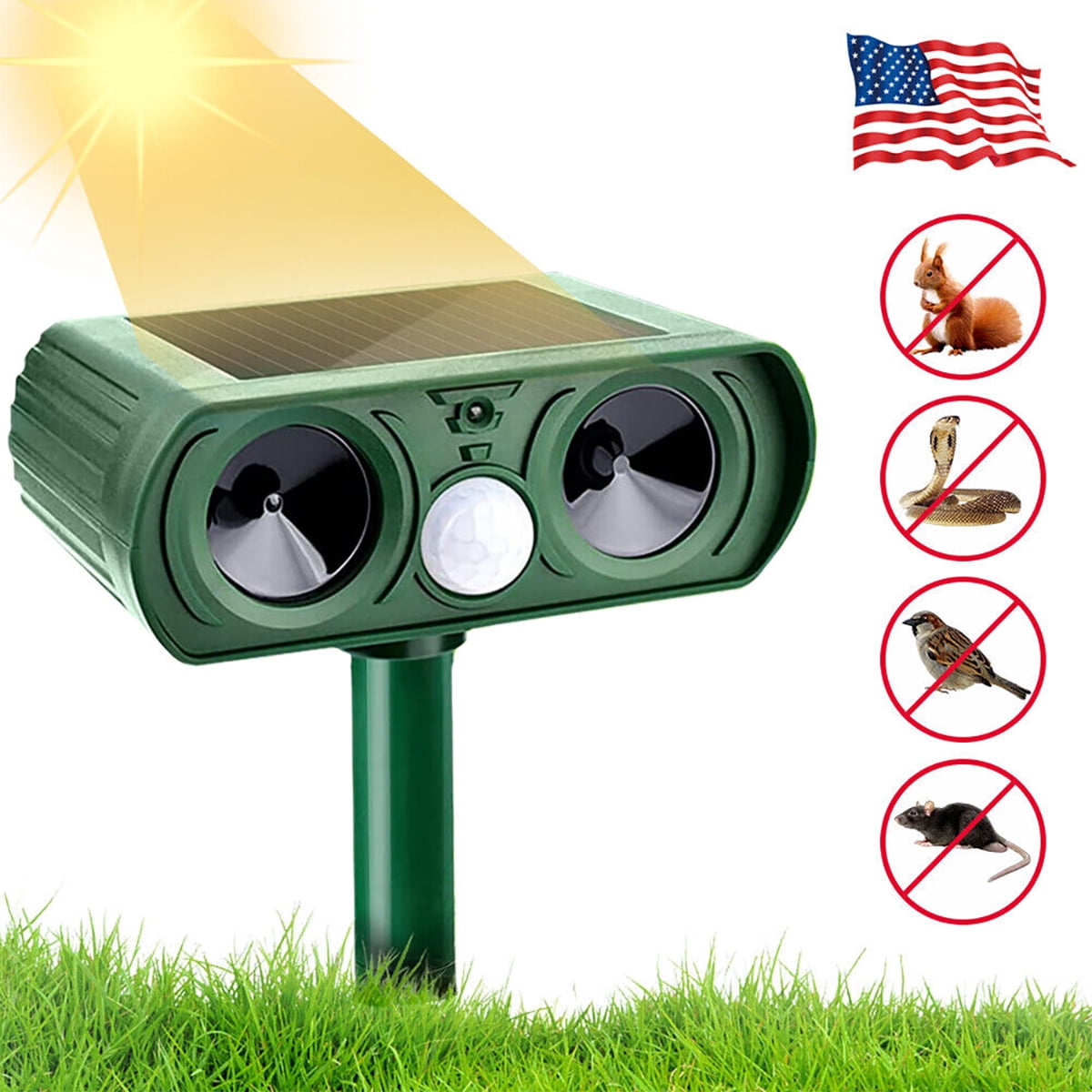Ultrasonic Cat Repellent Outdoor Gardens Fox Pest Animal Repeller