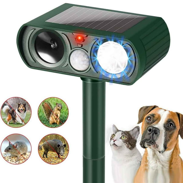 Ultrasonic Solar Animal Repeller,Cat Repellent Outdoor with Motion