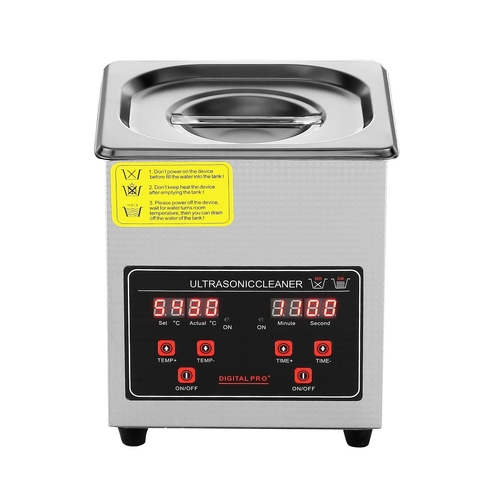 Ultrasonic Cleaner 2L Digital Timer Heater Professional Jewelry Cleaner Stainless Steel Heated Cleaning Machine for Glasses Watch Rings Small Parts Circuit Board